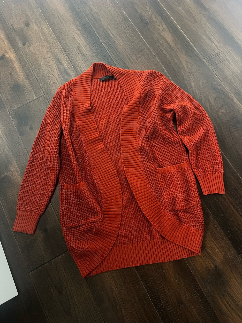 Women's Orange Knit Cardigan
